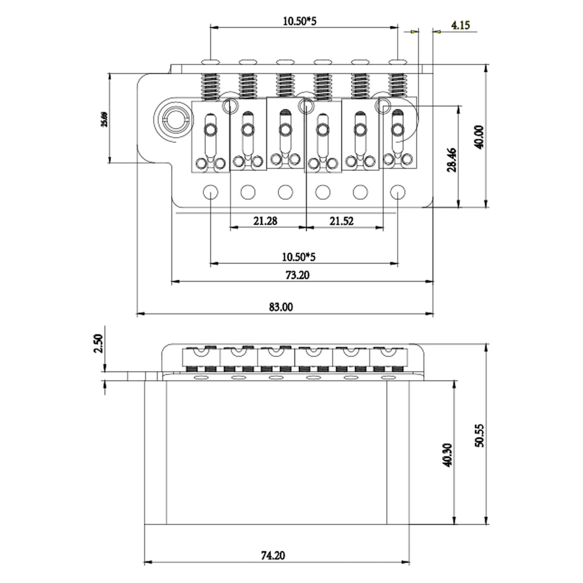 ST Bridge 6-Screw Tremolo Bridge BG-1002