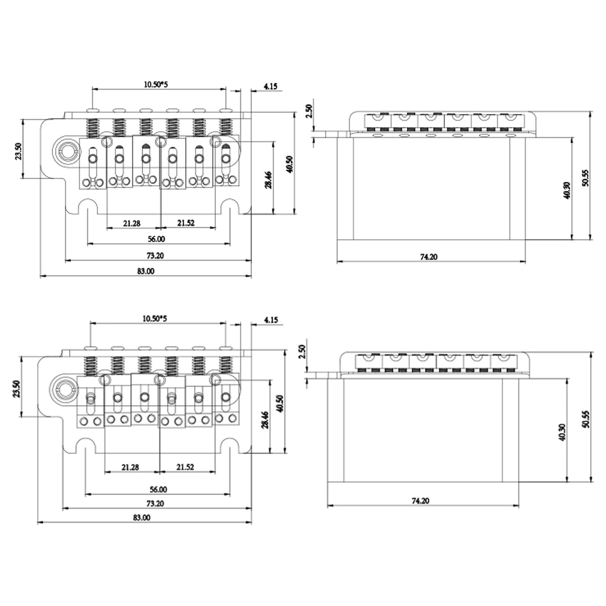ST Bridge 2-Point Tremolo Bridge BG-1003