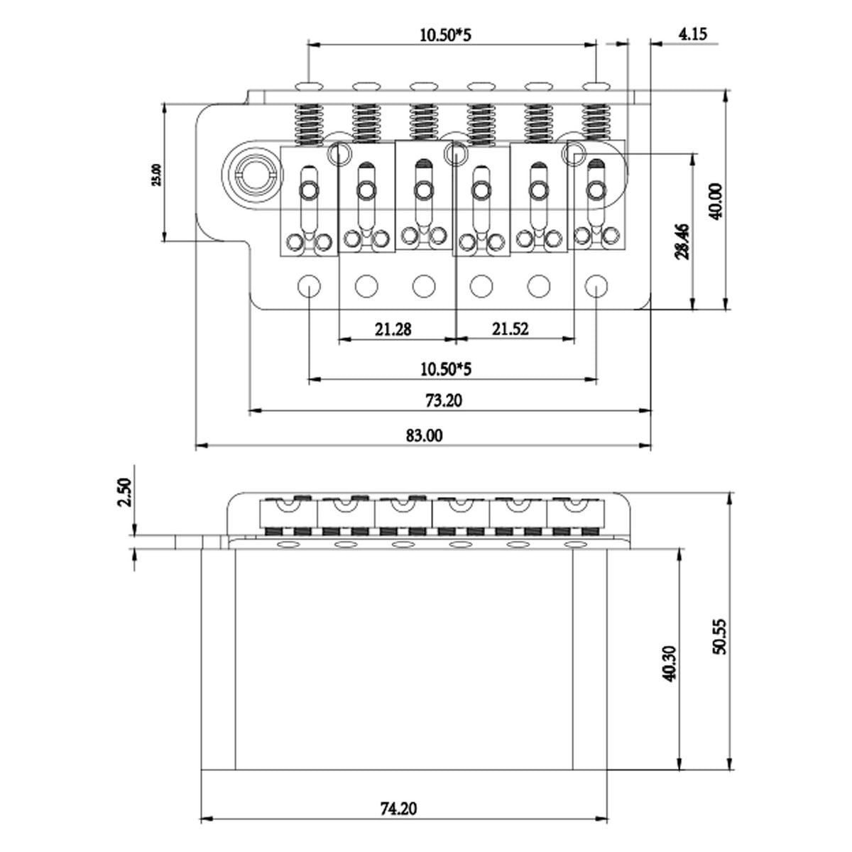 ST Bridge 6-Screw Tremolo Bridge BG-1005