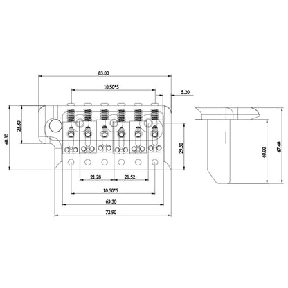 ST Bridge 6-Screw Tremolo Bridge BG-1006